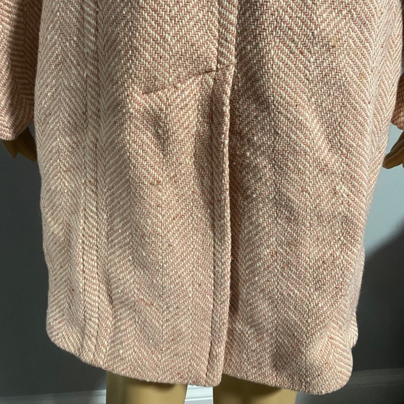 Victoria's Secret Moda international Pink and white Wool Blend Overcoat Peacoat - Picture 6 of 10